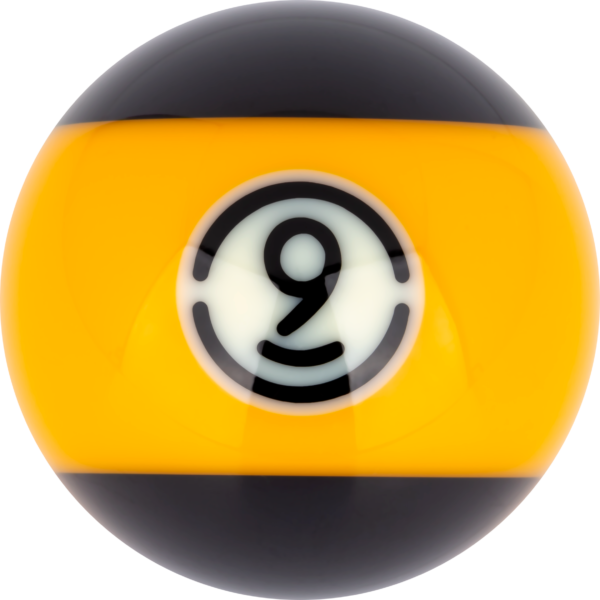 RBABK_09 Aramith BLACK Replacement Ball – #9 | Golden Break Billiards